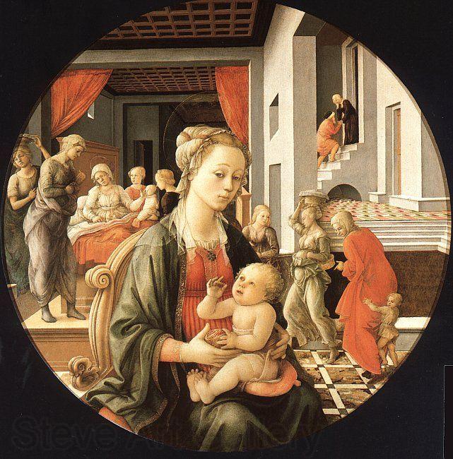 Fra Filippo Lippi Madonna and Child with Stories from the Life of St.Anne Norge oil painting art